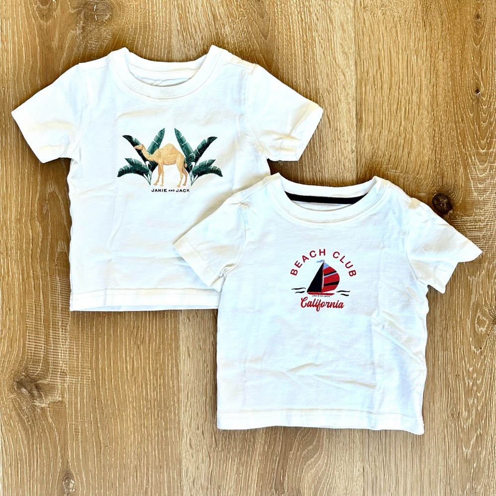 2 Janie & Jack graphic tees, size 12-18